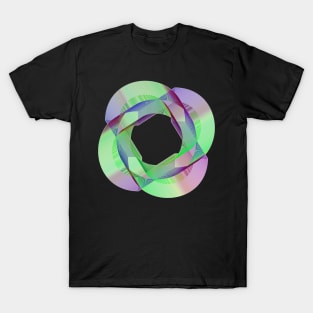 Geometric galaxy planet green purple T-Shirt